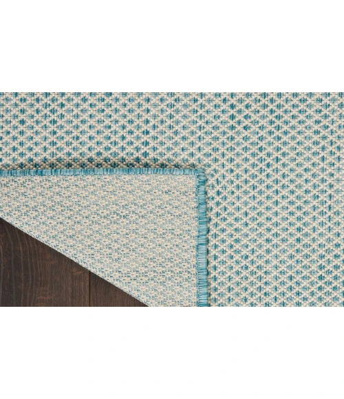 Nourison Courtyard Ivory Aqua COU01 4 ft. Square Rug