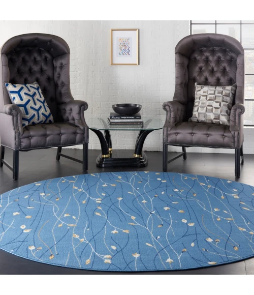 Nourison Grafix Round Area Rug GRF15-Light Blue