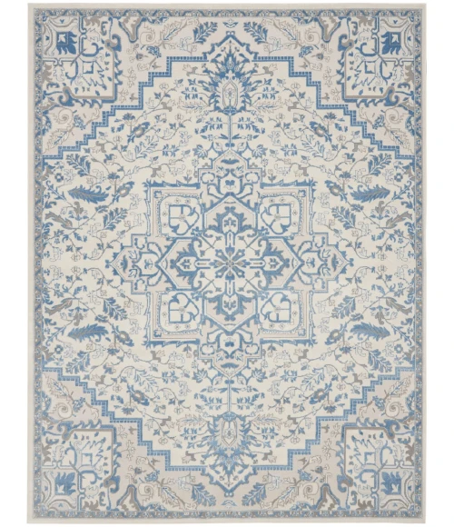Nourison Elation Area Rug ETN10 Ivory Blue 7'10" x 9'10"