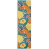 Nourison Home Allur ALR06 Turquoise Multicolor 2 ft. 3 in. X 7 ft. 6 in. Area Rug