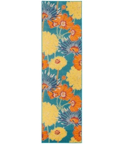 Nourison Home Allur ALR06 Turquoise Multicolor 2 ft. 3 in. X 7 ft. 6 in. Area Rug
