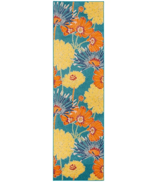 Nourison Allur Area Rug ALR06-Turquoise Multicolor