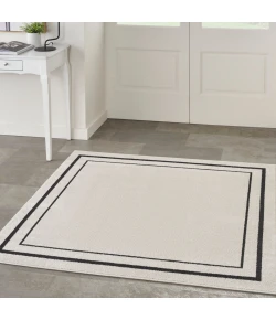 Nourison Home Nourison Essentials NRE02 Ivory/Black 5 ft. Square Area Rug