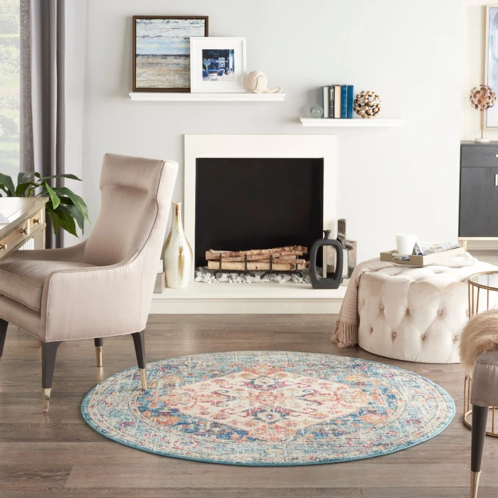 Nourison Passion Area Rug PSN23-Ivory/Light Blue