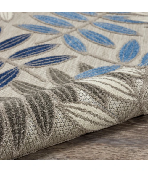 Nourison Aloha Round Area Rug ALH18-Grey/Blue