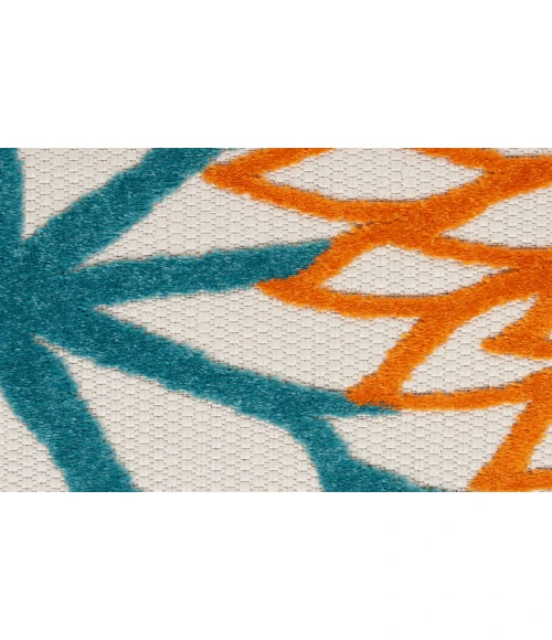 Nourison Aloha Turquoise Multicolor ALH05 3 ft. 6 in. X 5 ft. 6 in. Rectangle Rug
