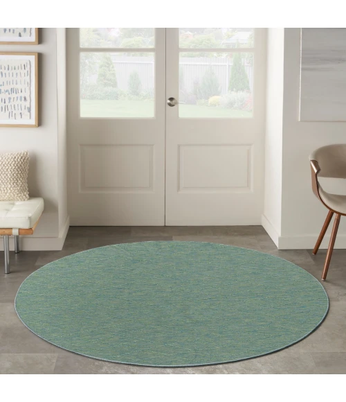 Nourison Washable Solutions Blue/Green WSL01 8 ft. X Round Rug
