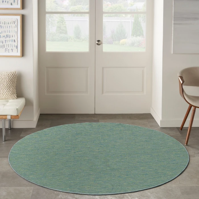 Nourison Washable Solutions Blue/Green WSL01 8 ft. X Round Rug