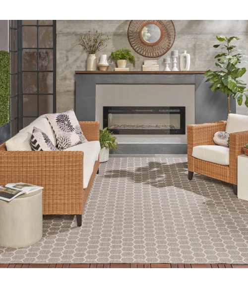 Nourison Twist Reversible Grey TWS01 8 ft. X 10 ft. Rect. Rug