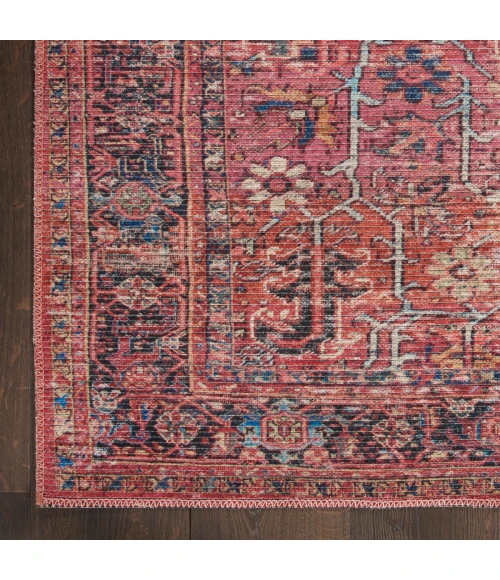 Nicole Curtis Machine Washable Series 1 Area Rug SR102 Red 4' x 6'