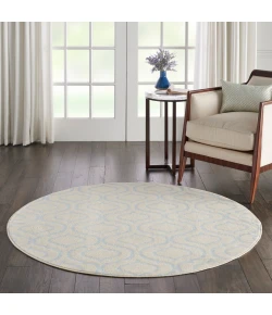 Nourison Home Jubilant JUB19 Ivory Blue 5 ft. 3 in. Round Area Rug
