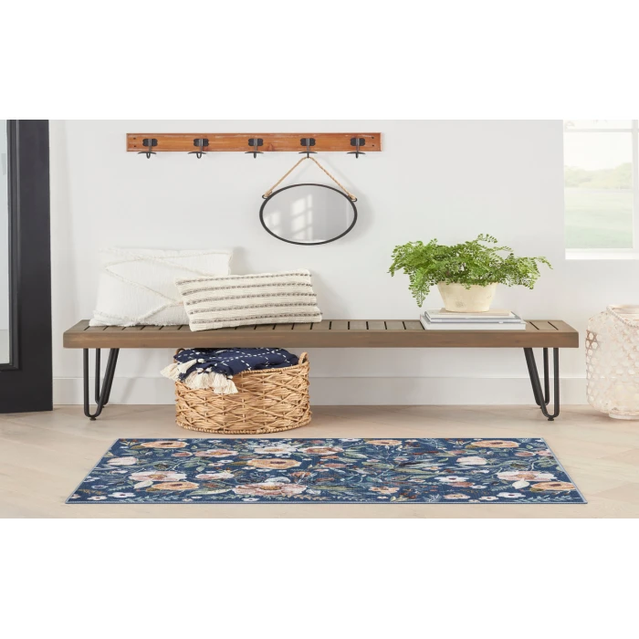 Nourison Nourison Washables Navy Multicolor NWB01 3 ft. X 5 ft. Rectangle Rug