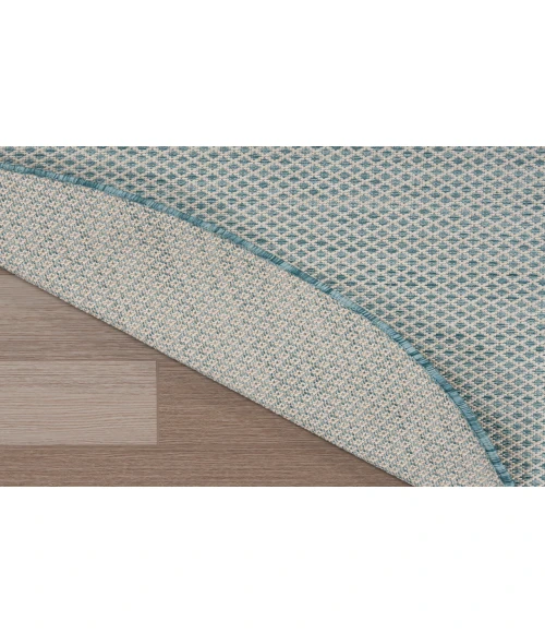 Nourison Courtyard Ivory Aqua COU01 5 ft. X 8 ft. Oval Rug