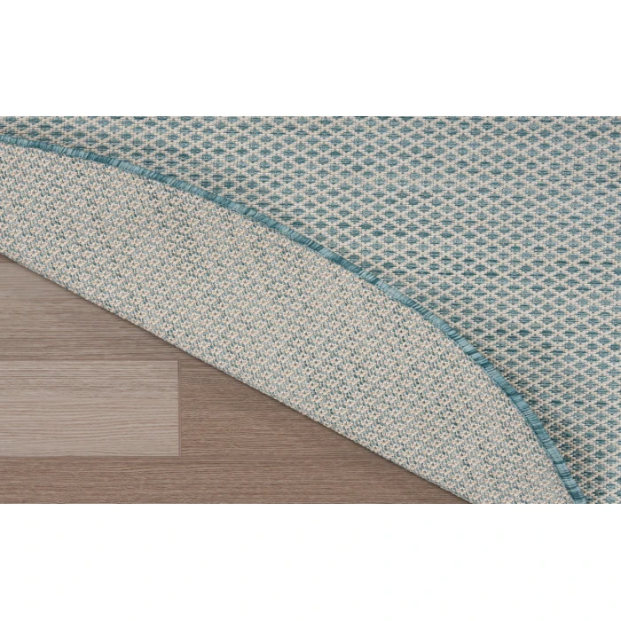 Nourison Courtyard Ivory Aqua COU01 5 ft. X 8 ft. Oval Rug