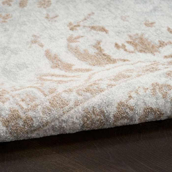 Nourison Astra Machine Washable Grey ASW20 4 ft. X 6 ft. Rect. Rug