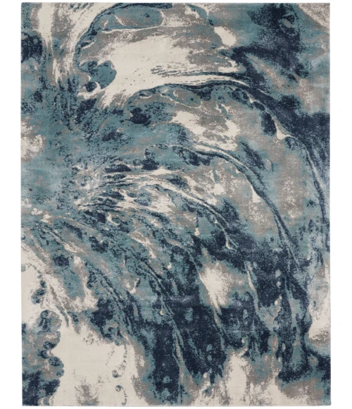 Kathy Ireland American Manor Area Rug AMR03 Blue/Ivory 9' x 12'