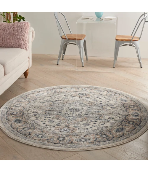Nourison Quarry Ivory Grey QUA05 4 ft. X Round Rug