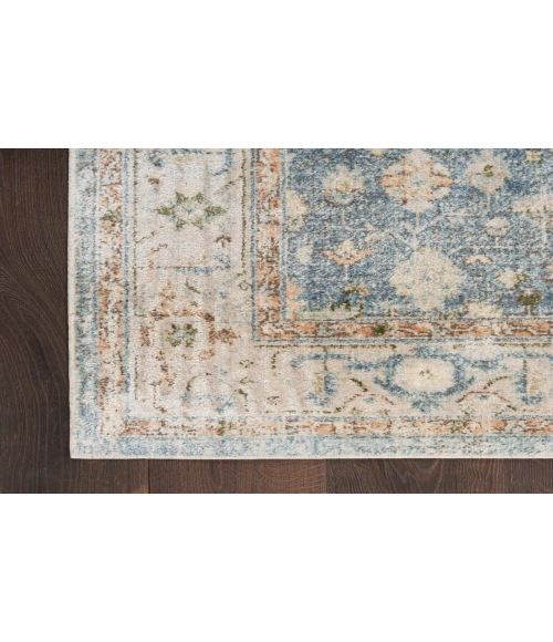 Nourison Astra Machine Washable Silver Blue ASW11 2 ft. 2 in. X 8 ft. Rectangle Rug