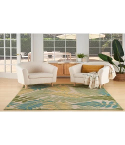 Nourison Home Aloha ALH18 Green Multicolor 5 ft. 3 in. X 7 ft. 5 in. Area Rug