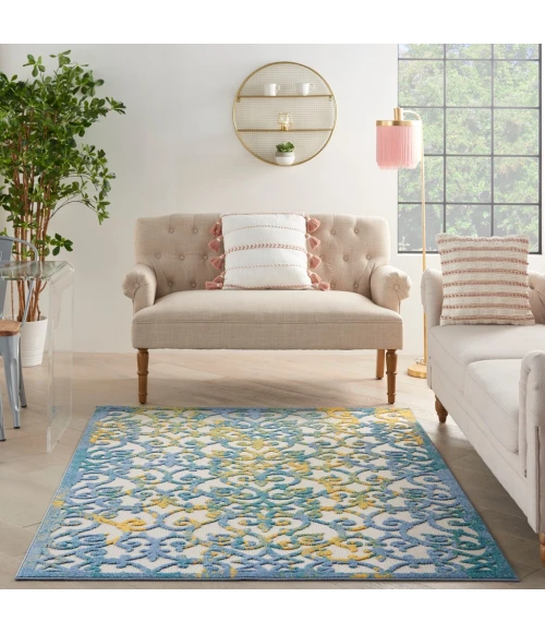 Nourison Aloha Indoor/Outdoor Area Rug ALH21-Ivory Blue