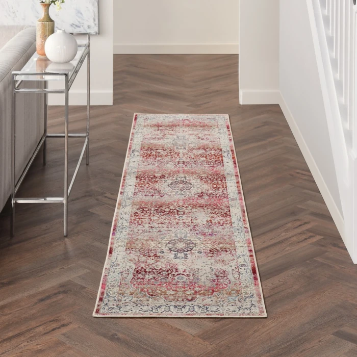 Nourison Vintage Kashan Area Rug VKA07-Red/Ivory