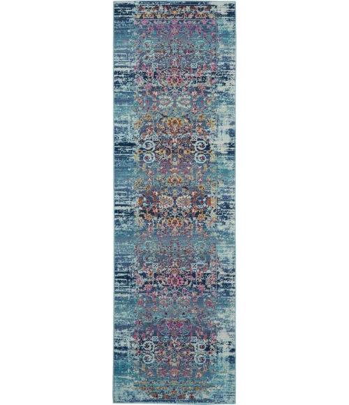 Nourison Vintage Kashan Runner Area Rug VKA02-Blue