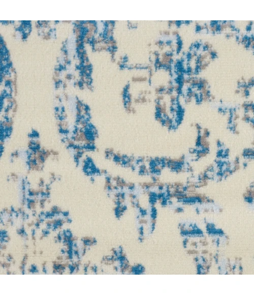 Nourison Jubilant Round Area Rug JUB09-Ivory/Blue