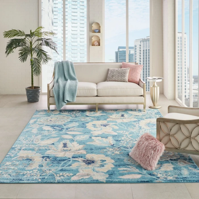 Nourison Tranquil Area Rug TRA02-Turquoise