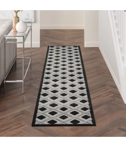 Nourison Home Aloha ALH26 Black White 2 ft. 3 in. X 10 ft. Area Rug