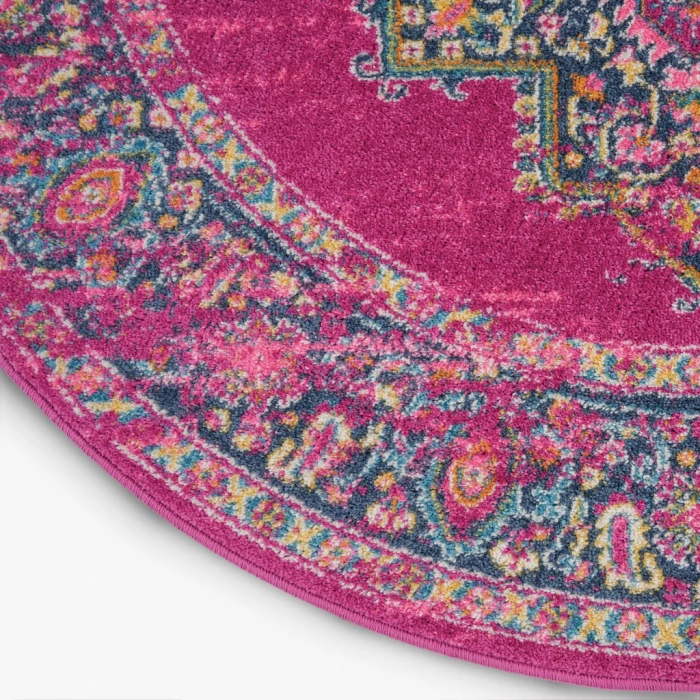 Nourison Passion Round Area Rug PSN03-Fuchsia