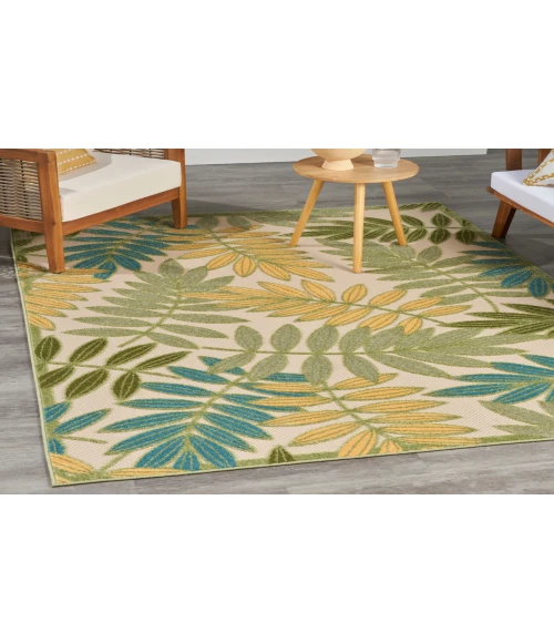 Nourison Aloha Green Multicolor ALH18 5 ft. 3 in. X 7 ft. 5 in. Rectangle Rug