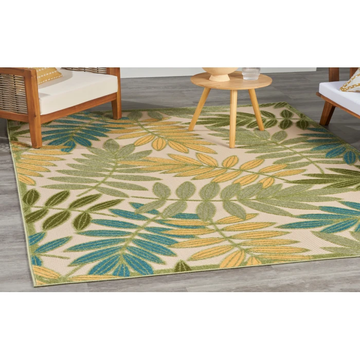 Nourison Aloha Green Multicolor ALH18 5 ft. 3 in. X 7 ft. 5 in. Rectangle Rug