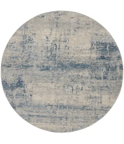 Nourison Home Rustic Textures RUS10 Ivory Blue 5 ft. 3 in. Round Area Rug
