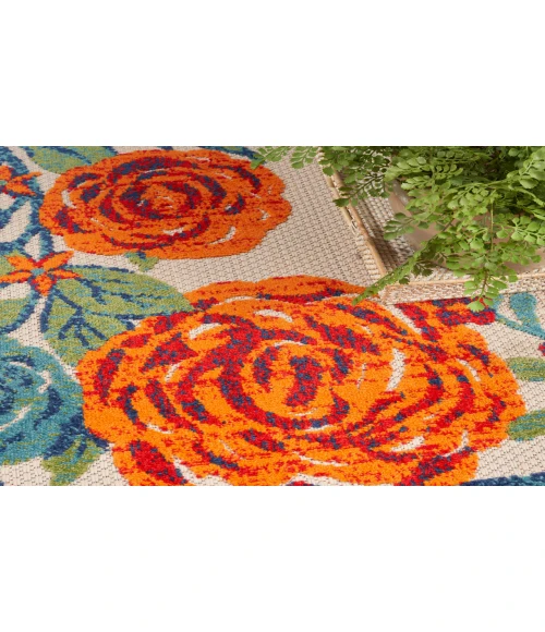 Nourison Aloha Ivory Multicolor ALH32 5 ft. 3 in. X 7 ft. 5 in. Rectangle Rug
