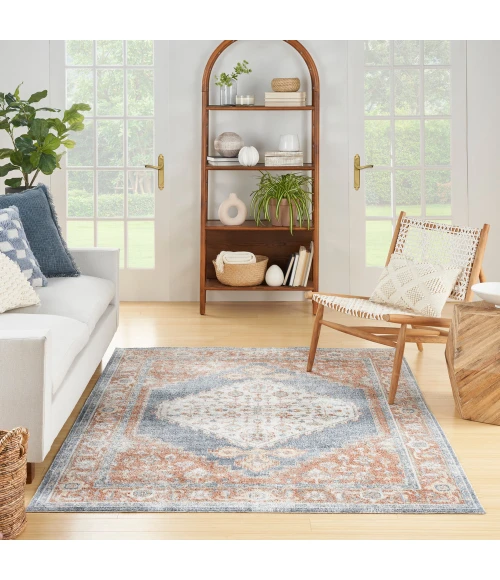 Nourison Astra Machine Washable Area Rug ASW11 Denim Multi