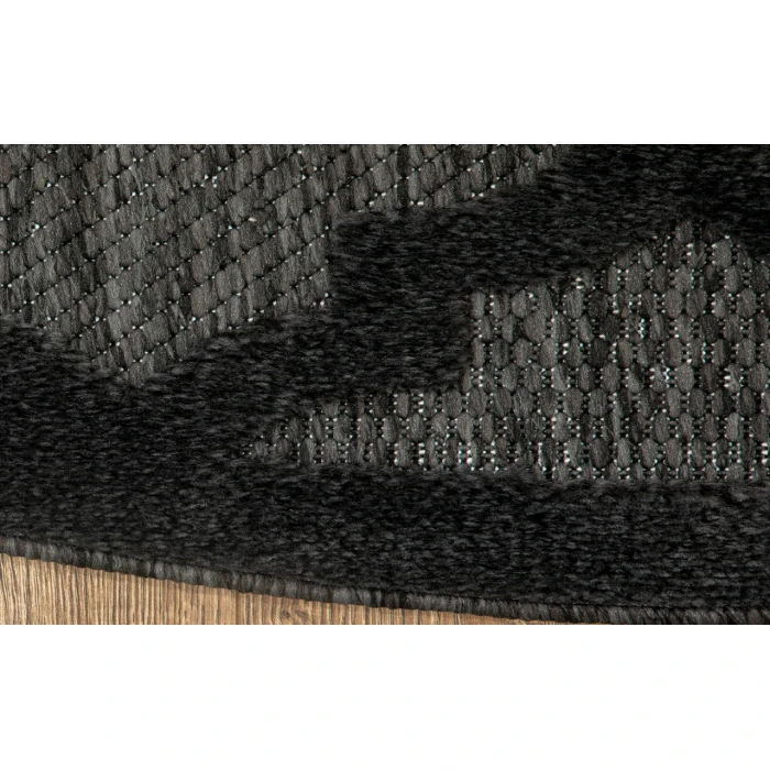 Nourison Easy Care Charcoal Black NES01 8 ft. Round Rug