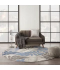 Nourison Aloha Round Area Rug ALH18-Grey/Blue