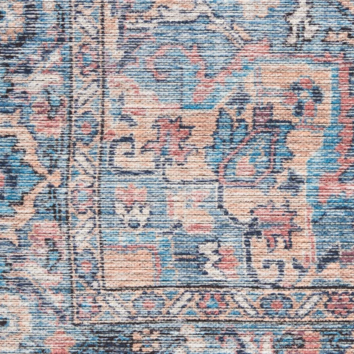 Nicole Curtis Machine Washable Series 1 Area Rug SR101 Blue 2' x 4'