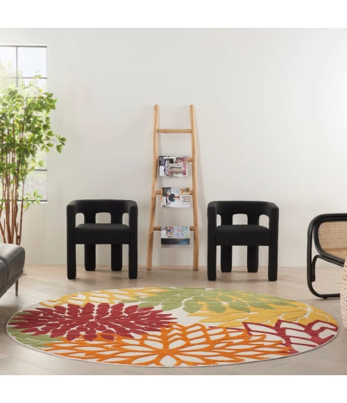 Nourison Aloha Area Rug ALH05-Red Multi Colored