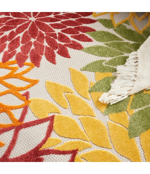 Nourison Aloha Area Rug ALH05-Red Multi Colored