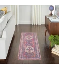 Nicole Curtis Machine Washable Series 1 Area Rug SR105 Red/Navy 7' Runner