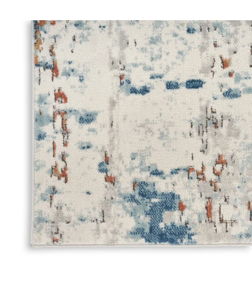 Nourison Quarry Beige Blue Rust QUA01 8 ft. Rect. Rug