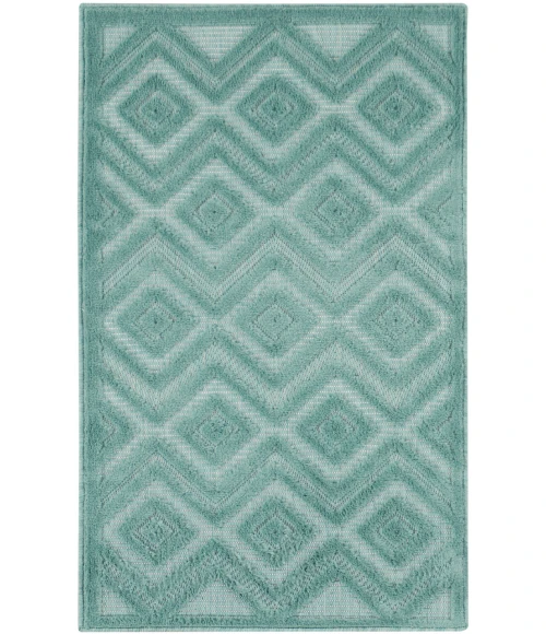 Nourison Versatile Aqua/Teal NRV01 2 ft. X 4 ft. Rectangle Rug