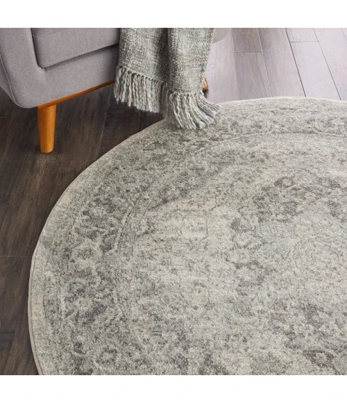Nourison Tranquil Round Area Rug TRA05-Ivory/Grey