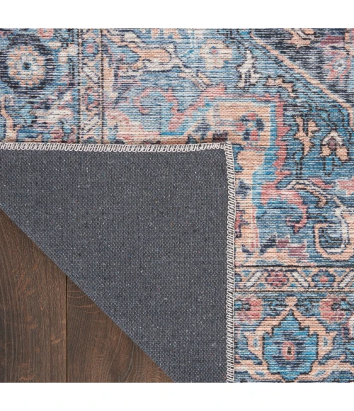 Nicole Curtis Machine Washable Series 1 Area Rug SR101 Blue 4' x 6'