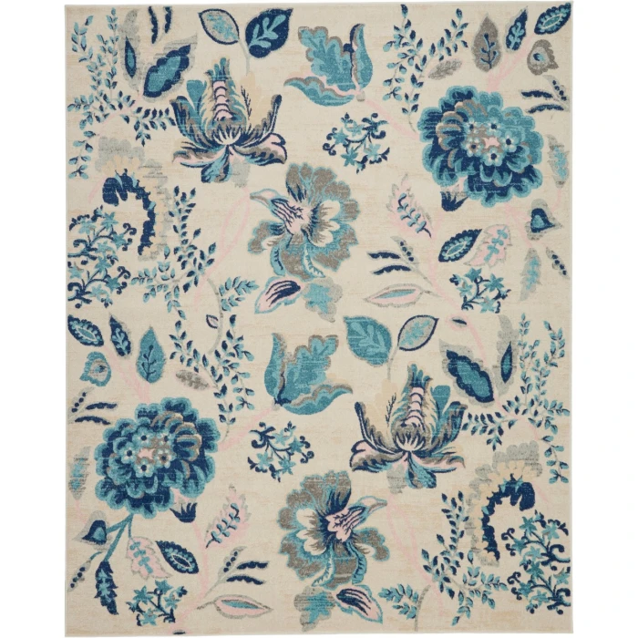 Nourison Tranquil Area Rug TRA02-Ivory/Light Blue