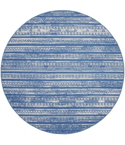 Nourison Home Whimsicle WHS16 Light Blue Ivory 8 ft. Round Area Rug