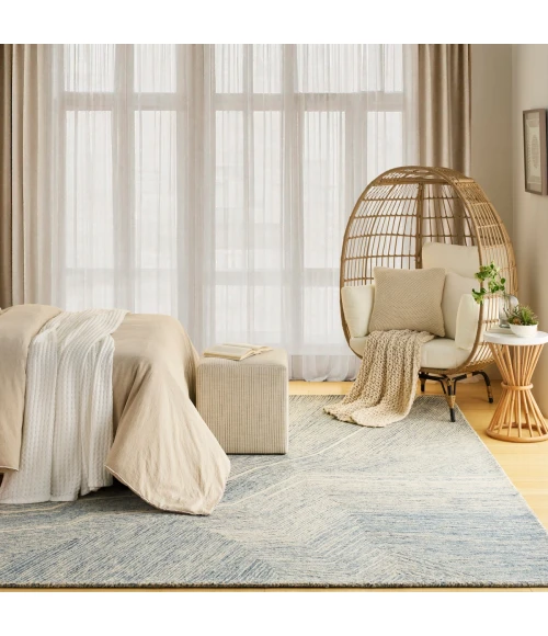 DKNY Pure Angles Ivory Blue ANG01 9 ft. X 12 ft. Rect. Rug