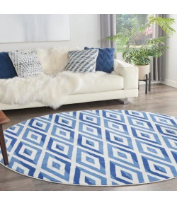 Nourison Home Whimsicle WHS04 Ivory Blue 8 ft. Round Area Rug
