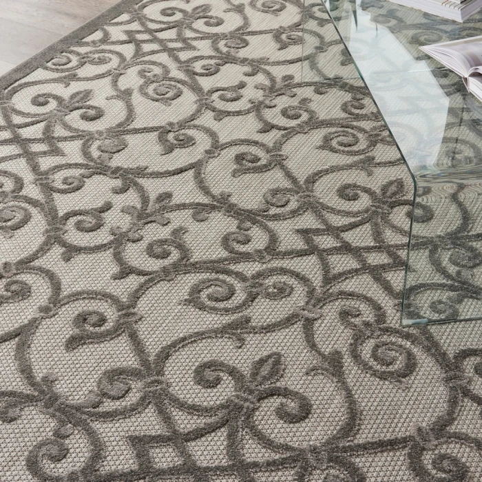 Nourison Aloha Area Rug ALH21-Grey/Charcoal